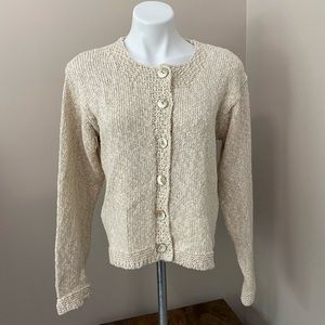 Aran sweater cardigan jacket Large wool Ireland